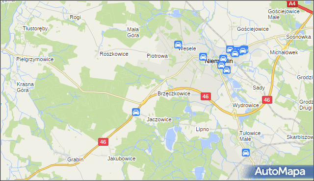 mapa Brzęczkowice, Brzęczkowice na mapie Targeo