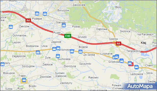 mapa Brzezie gmina Kłaj, Brzezie gmina Kłaj na mapie Targeo