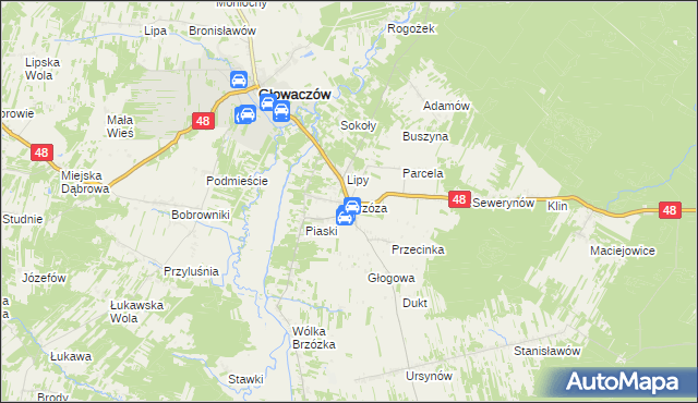 mapa Brzóza, Brzóza na mapie Targeo