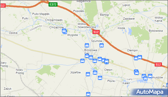 mapa Brzozowa Gać, Brzozowa Gać na mapie Targeo