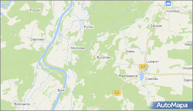 mapa Buczków gmina Nowa Sól, Buczków gmina Nowa Sól na mapie Targeo