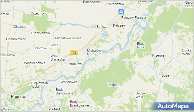 mapa Budy Michałowskie gmina Warka, Budy Michałowskie gmina Warka na mapie Targeo
