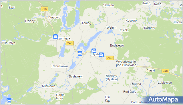 mapa Bysław, Bysław na mapie Targeo