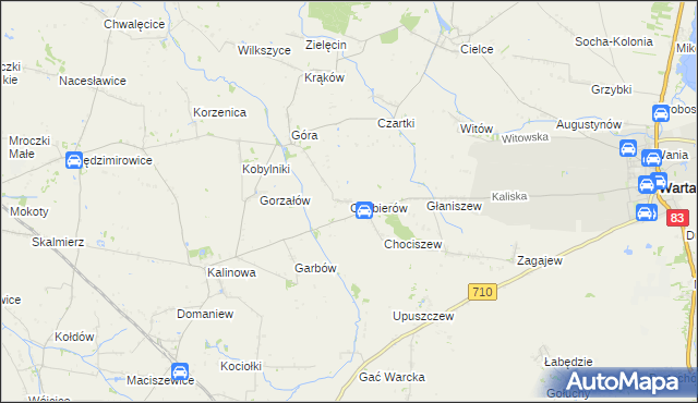 mapa Chabierów, Chabierów na mapie Targeo