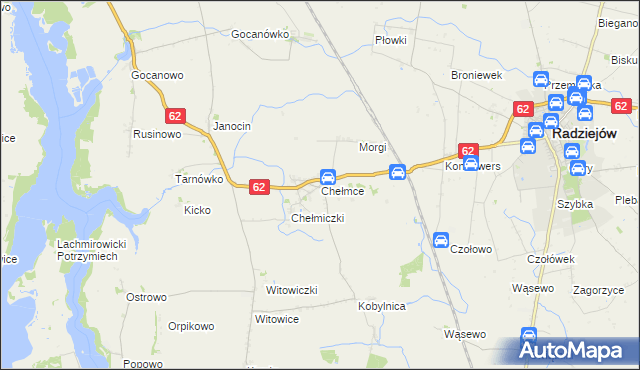 mapa Chełmce gmina Kruszwica, Chełmce gmina Kruszwica na mapie Targeo