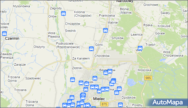 mapa Chorzelów, Chorzelów na mapie Targeo