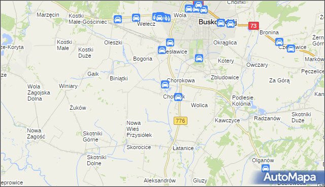 mapa Chotelek, Chotelek na mapie Targeo