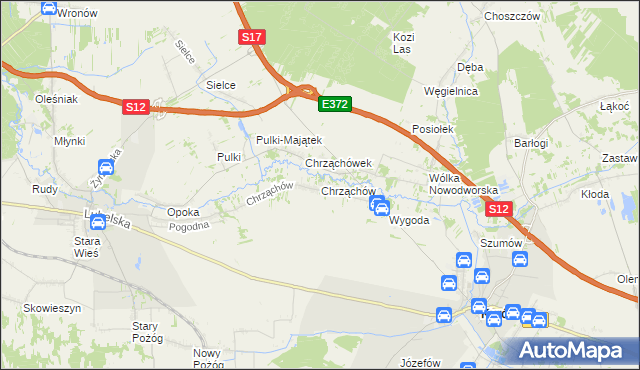 mapa Chrząchów, Chrząchów na mapie Targeo