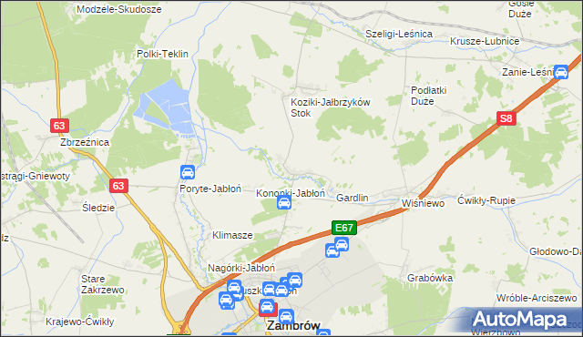 mapa Cieciorki, Cieciorki na mapie Targeo