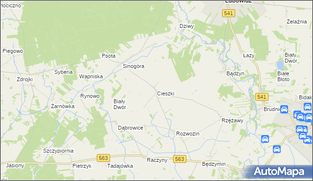 mapa Cieszki, Cieszki na mapie Targeo