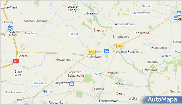 mapa Ciółkowo, Ciółkowo na mapie Targeo