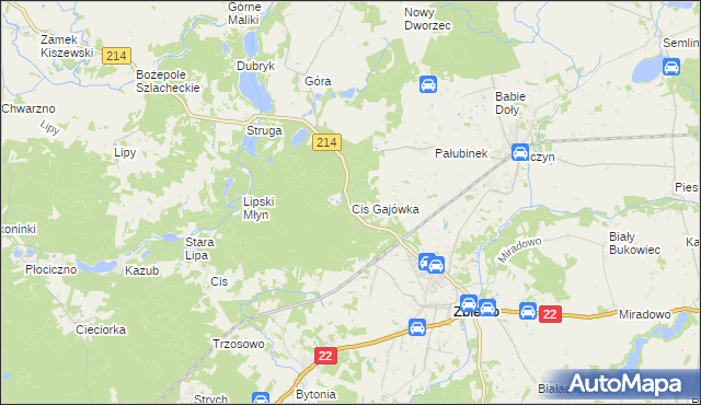 mapa Cis Gajówka, Cis Gajówka na mapie Targeo