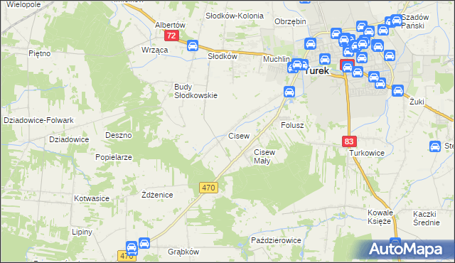 mapa Cisew, Cisew na mapie Targeo