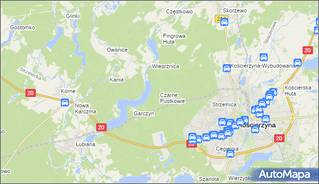 mapa Czarne Pustkowie, Czarne Pustkowie na mapie Targeo