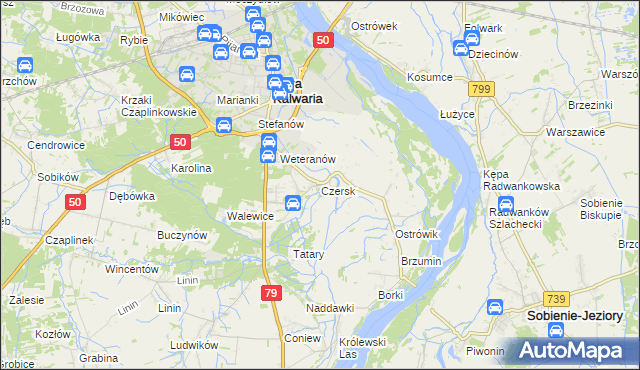 mapa Czersk gmina Góra Kalwaria, Czersk gmina Góra Kalwaria na mapie Targeo