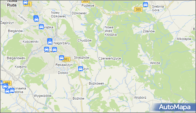 mapa Czerwieńczyce, Czerwieńczyce na mapie Targeo