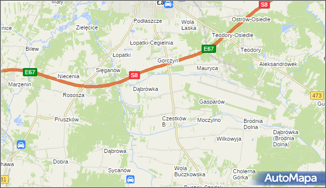 mapa Czestków A, Czestków A na mapie Targeo