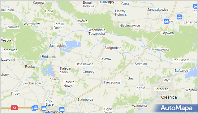 mapa Czyżów gmina Stopnica, Czyżów gmina Stopnica na mapie Targeo