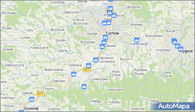 mapa Dąbrówka Tuchowska, Dąbrówka Tuchowska na mapie Targeo