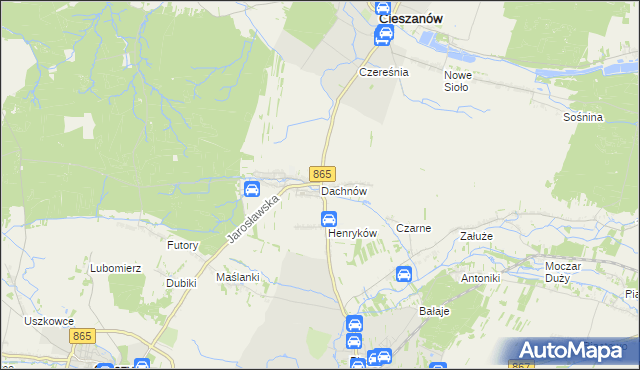 mapa Dachnów, Dachnów na mapie Targeo