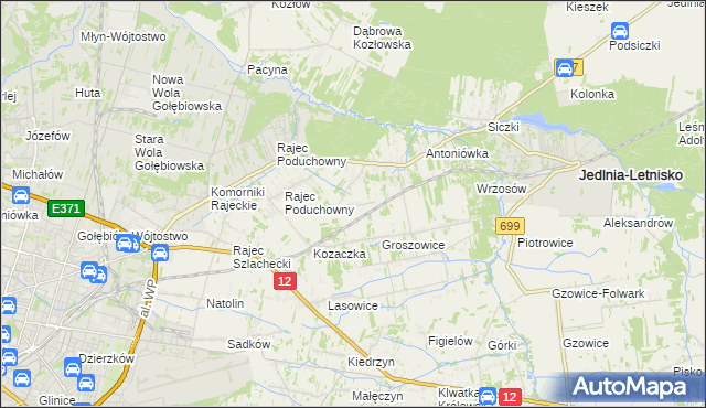 mapa Dawidów gmina Jedlnia-Letnisko, Dawidów gmina Jedlnia-Letnisko na mapie Targeo