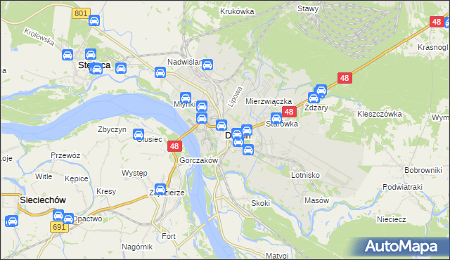 mapa Dęblin, Dęblin na mapie Targeo