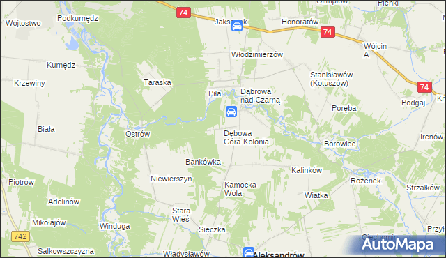 mapa Dębowa Góra-Kolonia, Dębowa Góra-Kolonia na mapie Targeo