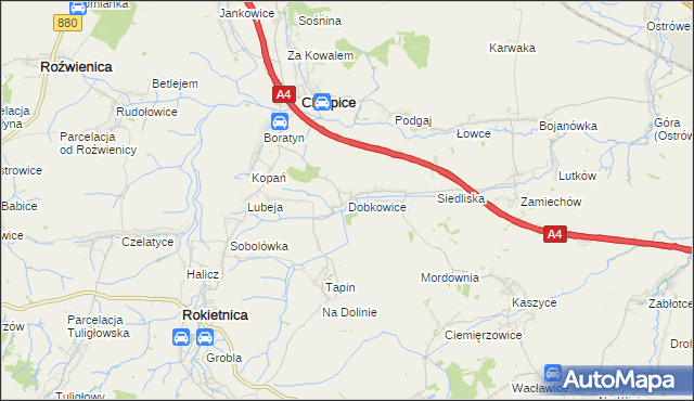 mapa Dobkowice gmina Chłopice, Dobkowice gmina Chłopice na mapie Targeo