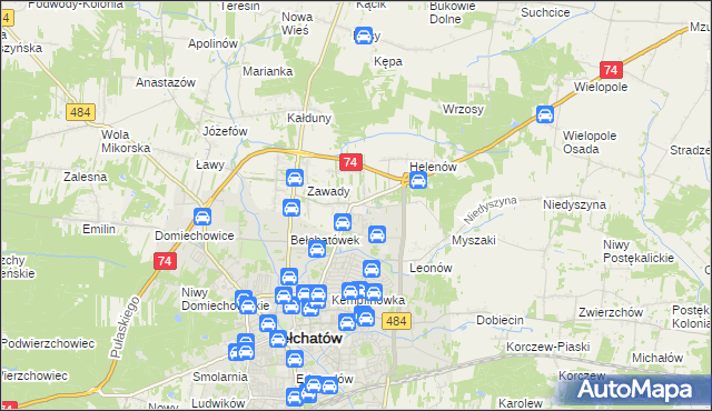 mapa Dobrzelów, Dobrzelów na mapie Targeo