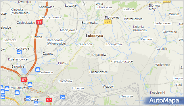 mapa Dojazdów, Dojazdów na mapie Targeo