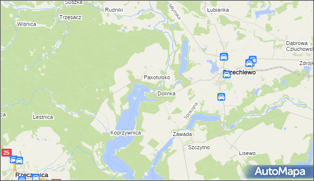 mapa Dolinka gmina Przechlewo, Dolinka gmina Przechlewo na mapie Targeo
