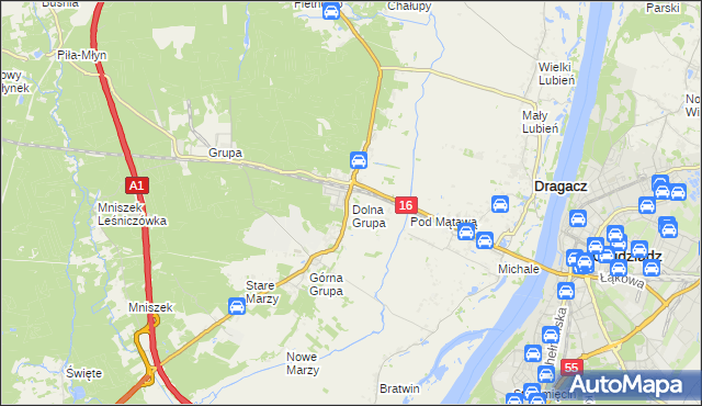 mapa Dolna Grupa, Dolna Grupa na mapie Targeo