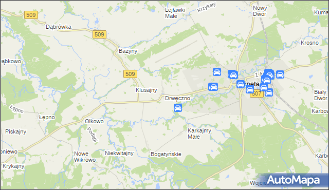 mapa Drwęczno, Drwęczno na mapie Targeo