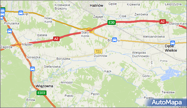 mapa Duchnów, Duchnów na mapie Targeo