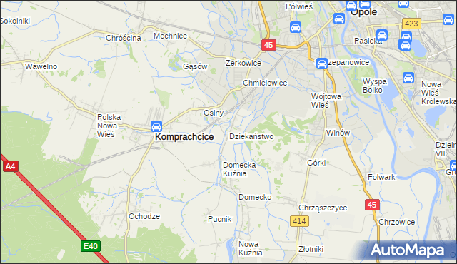 mapa Dziekaństwo, Dziekaństwo na mapie Targeo