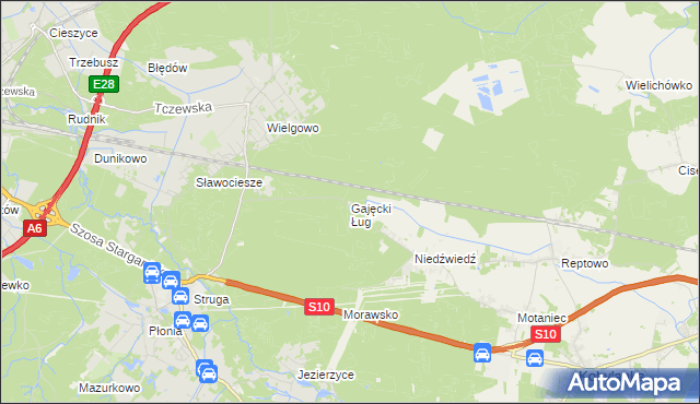 mapa Gajęcki Ług, Gajęcki Ług na mapie Targeo