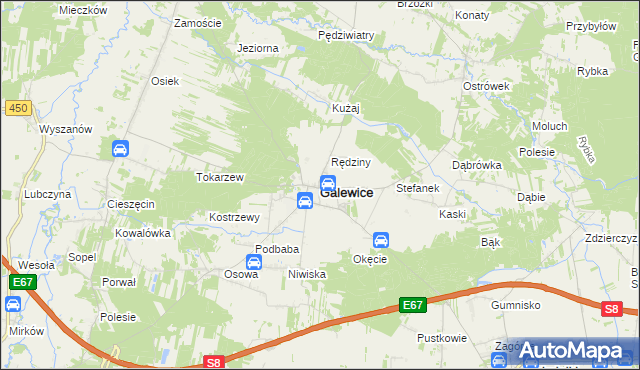 mapa Galewice, Galewice na mapie Targeo