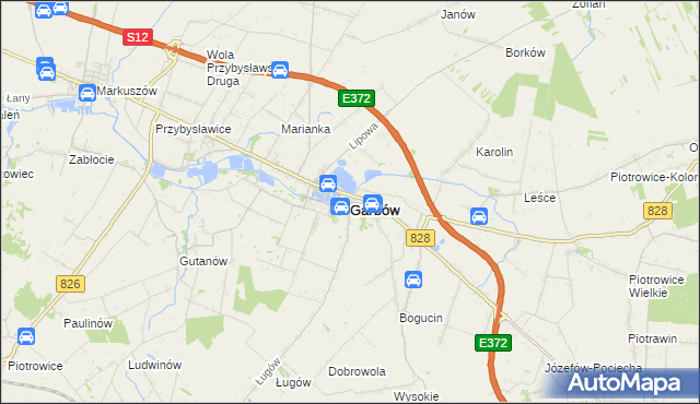 mapa Garbów powiat lubelski, Garbów powiat lubelski na mapie Targeo