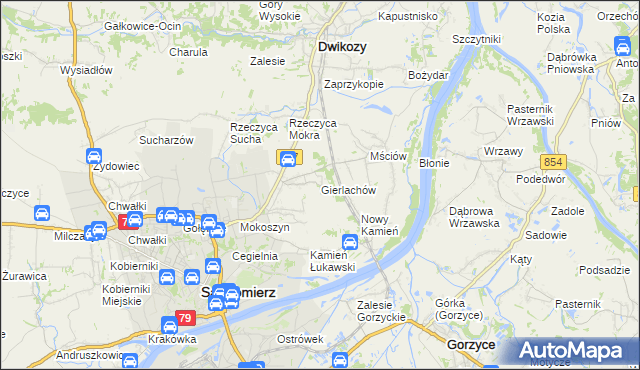 mapa Gierlachów, Gierlachów na mapie Targeo