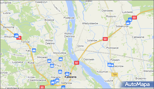 mapa Glinki gmina Karczew, Glinki gmina Karczew na mapie Targeo