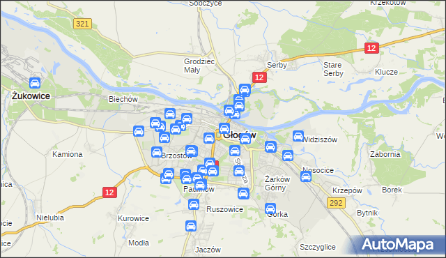 mapa Głogów, Głogów na mapie Targeo