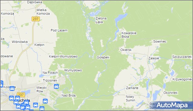 mapa Gołąbek gmina Cekcyn, Gołąbek gmina Cekcyn na mapie Targeo