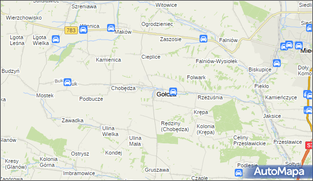 mapa Gołcza, Gołcza na mapie Targeo