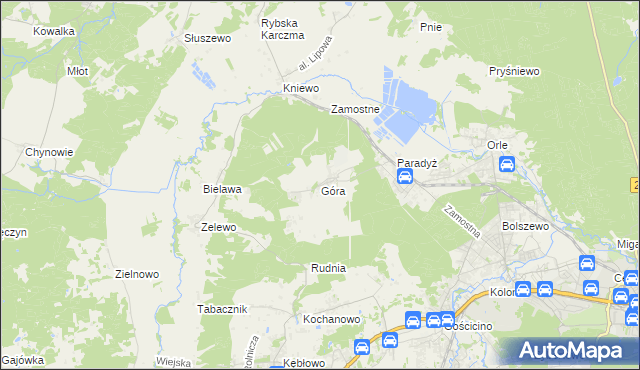 mapa Góra gmina Wejherowo, Góra gmina Wejherowo na mapie Targeo