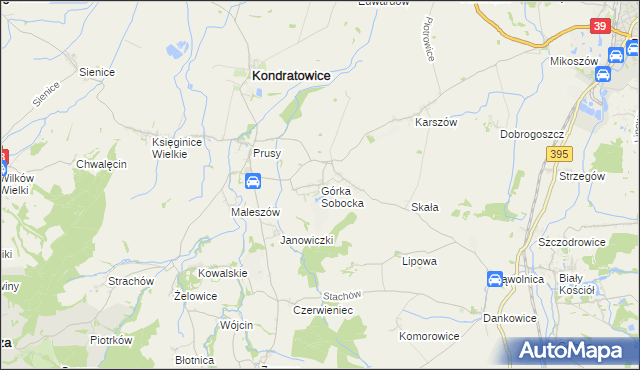 mapa Górka Sobocka, Górka Sobocka na mapie Targeo