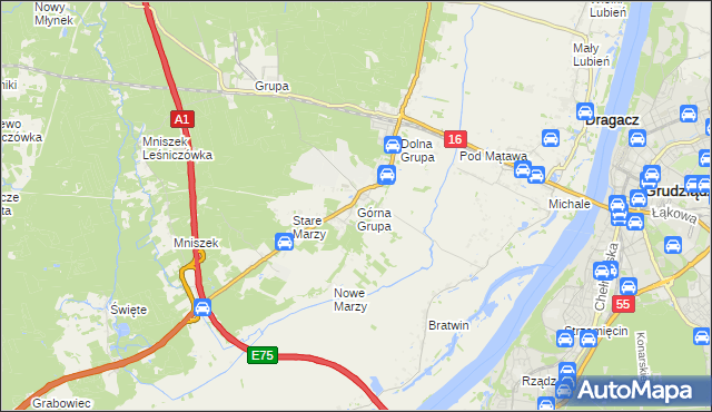 mapa Górna Grupa, Górna Grupa na mapie Targeo