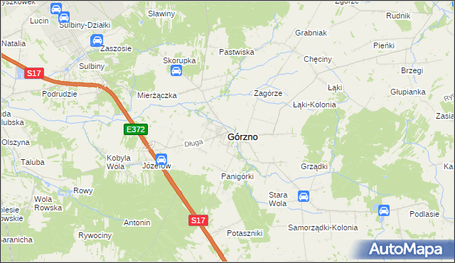 mapa Górzno powiat garwoliński, Górzno powiat garwoliński na mapie Targeo