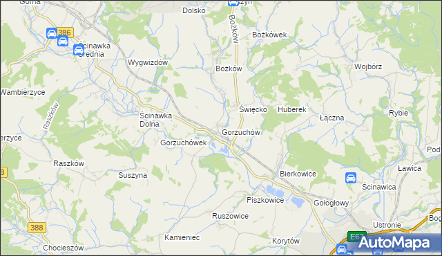 mapa Gorzuchów, Gorzuchów na mapie Targeo