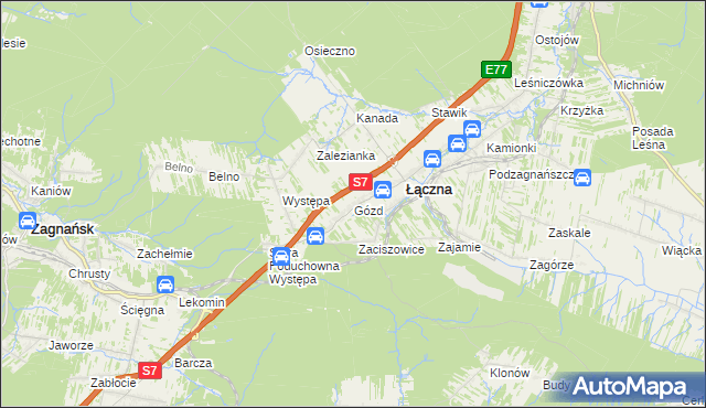 mapa Gózd gmina Łączna, Gózd gmina Łączna na mapie Targeo