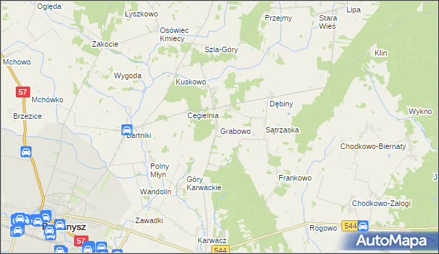 mapa Grabowo gmina Przasnysz, Grabowo gmina Przasnysz na mapie Targeo